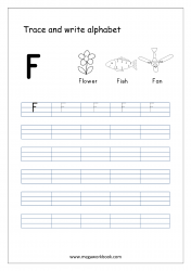 Alphabet Worksheets - Preschool Alphabet Worksheets - Uppercase/Capital Letter F