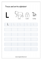 Alphabet Tracing Printables - Free Alphabet Tracing Worksheets - Uppercase/Capital Letter L
