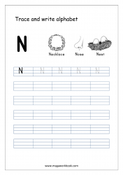 Alphabet Tracing Printables - Free Alphabet Tracing Worksheets - Uppercase/Capital Letter N