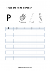 Alphabet Tracing Printables - Free Alphabet Tracing Worksheets - Uppercase/Capital Letter P