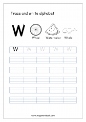 Alphabet Worksheets - Preschool Alphabet Worksheets - Uppercase/Capital Letter W