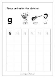 Kindergarten Alphabet Worksheets - Free Printable Alphabet Worksheets - Alphabet Writing Worksheets - Lowercase/Small Letter g