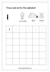 Kindergarten Alphabet Worksheets - Free Printable Alphabet Worksheets - Alphabet Writing Worksheets - Lowercase/Small Letter i