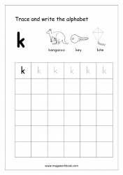 Kindergarten Alphabet Worksheets - Free Printable Alphabet Worksheets - Alphabet Writing Worksheets - Lowercase/Small Letter k