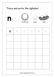Kindergarten Alphabet Worksheets - Free Printable Alphabet Worksheets - Alphabet Writing Worksheets - Lowercase/Small Letter n