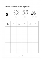 Kindergarten Alphabet Worksheets - Free Printable Alphabet Worksheets - Alphabet Writing Worksheets - Lowercase/Small Letter s