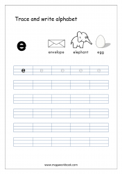 Kindergarten Alphabet Worksheets - Free Printable Alphabet Worksheets - Alphabet Writing Worksheets - Lowercase/Small Letter e