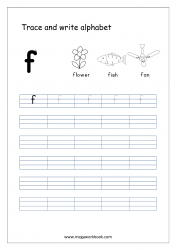 Kindergarten Alphabet Worksheets - Free Printable Alphabet Worksheets - Alphabet Writing Worksheets - Lowercase/Small Letter f