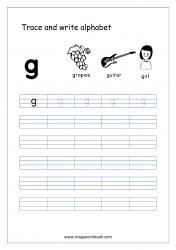 Kindergarten Alphabet Worksheets - Free Printable Alphabet Worksheets - Alphabet Writing Worksheets - Lowercase/Small Letter g