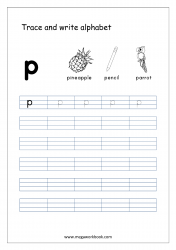 Kindergarten Alphabet Worksheets - Free Printable Alphabet Worksheets - Alphabet Writing Worksheets - Lowercase/Small Letter p