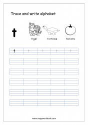 Kindergarten Alphabet Worksheets - Free Printable Alphabet Worksheets - Alphabet Writing Worksheets - Lowercase/Small Letter t