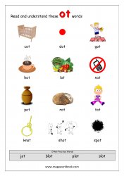 ot Word Family - CVC Words With Pictures - Word Families Kindergarten