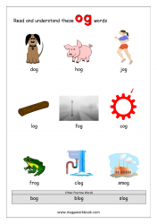 og Word Family - CVC Words With Pictures - Word Families Kindergarten