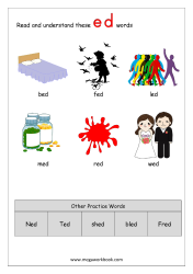 CVC Worksheets - Short e CVC Words Worksheets - ed Word Family