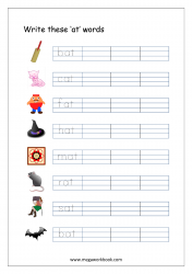 CVC Words Ending With 'at' (CVC Words Writing Worksheets)