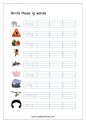 CVC Words Ending With 'ig' (CVC Words Writing Worksheets)