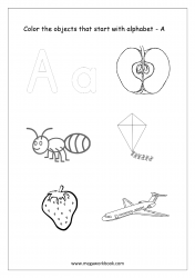 Letter A Coloring Page - ABC Coloring Page - Alphabet Coloring Pages
