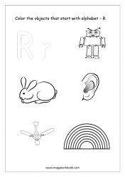 Letter R Coloring Page - ABC Coloring Page - Alphabet Coloring Pages