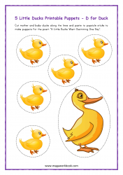 Letter_D_Activity_Printable_Worksheet_Preschoolers_5_Little_Ducks_Poem_Printable_Puppets
