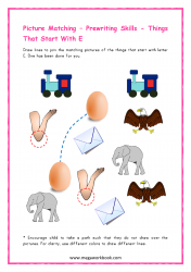 Letter_E_Activity_Printable_Worksheet_Preschoolers_Picture_Matching_Match_Things_Starting_With_Letter_E