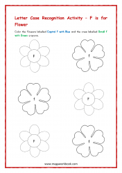 Letter F Worksheet - Uppercase and Lowercase Recognition Activity For Preschool