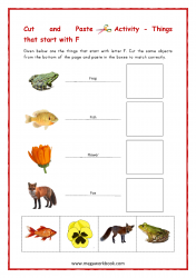 Letter F Cut And Paste Craft Activity Worksheet - Things That Start With Letter F