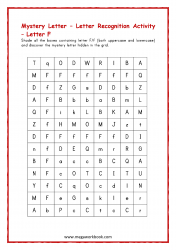 Mystery Letter Preschool Activity - Letter F Worksheet