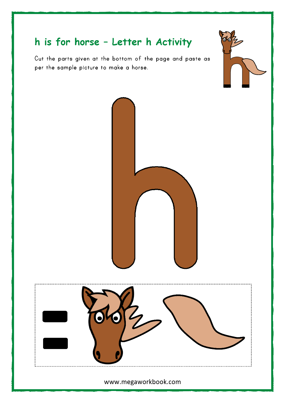 Letter H Activities Letter H Worksheets Letter H Crafts For Preschoolers Letter H Printables Megaworkbook