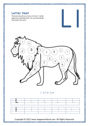 Letter_L_Worksheet_Activity_Printable_For_Preschool_Letter_Hunt_Alphabet_Recognition_L_For_Lion