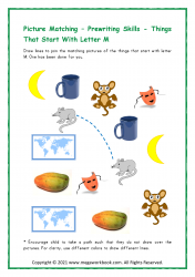 Letter_M_Worksheet_Picture_Matching_Activity_Printable_For_Preschool_Things_Starting_With_M
