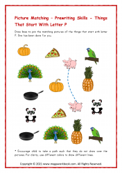 Letter_P_Activities_Preschool_Picture_Matching_Worksheet_Printable_Things_Starting_With_P