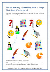 Letter_Q_Activities_Preschool_Picture_Matching_Worksheet_Printable_Things_Starting_With_Q