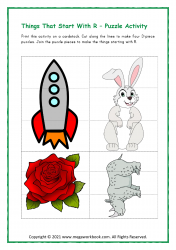 Letter_R_Puzzle_Activity_Printable_Worksheet_Preschoolers_Things_Starting_With_R_Rocket_Red_Rose_Rabbit_Rhinoceros