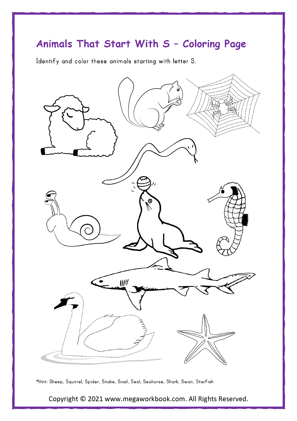 Letter S Activities for Preschool - Letter S Worksheets - Letter S Crafts - Letter  S Printables - MegaWorkbook