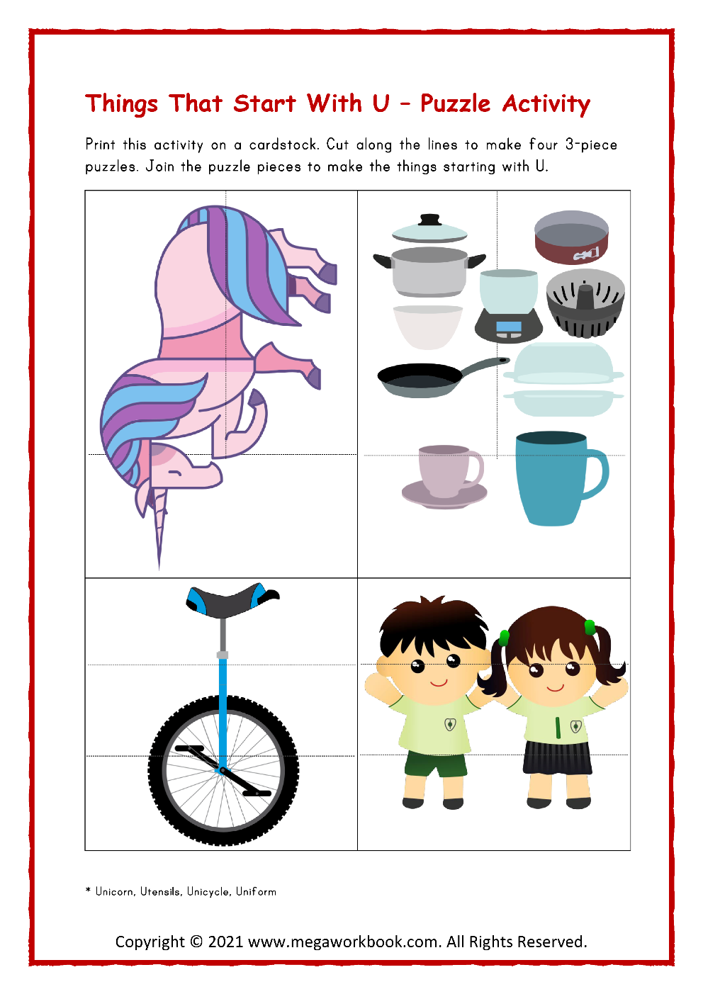 Letter U Activities for Preschool - Letter U Worksheets ...