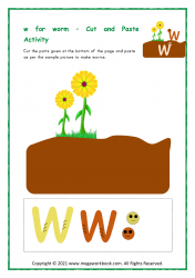 Small_Letter_w_Activities_Preschool_Cut_And_Paste_Craft_Worksheet_w_For_worms_Printable