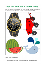 Letter_W_Puzzle_Activity_Printable_Worksheet_Preschoolers_Things_Starting_With_W_Watch_Wagon_Watermelon_Whale