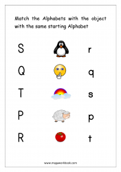 Worksheet - Match Object With The Starting Alphabet (Small/Capital Letters)