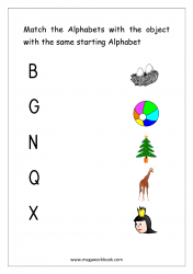 Worksheet - Match Object With The Starting Alphabet (Capital Letters)