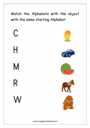 Alphabet Matching Worksheets 9 - Match Object With The Starting Alphabet
