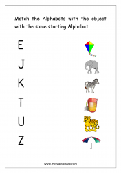 Alphabet Matching Worksheets - 11 Match Object With The Starting Alphabet
