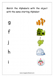 Alphabet Matching Worksheets - 13 Match Object With The Starting Alphabet
