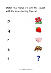Worksheet - Match Object With The Starting Alphabet (Small Letters)