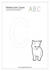 Playdough Letter Tracing - Rainbow Writing - Capital C Worksheet
