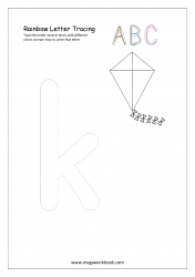Playdough Letter Tracing - Rainbow Writing - Small k Worksheet