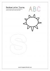 Rainbow Writing Worksheet - Alphabet/Letter Tracing - Small s