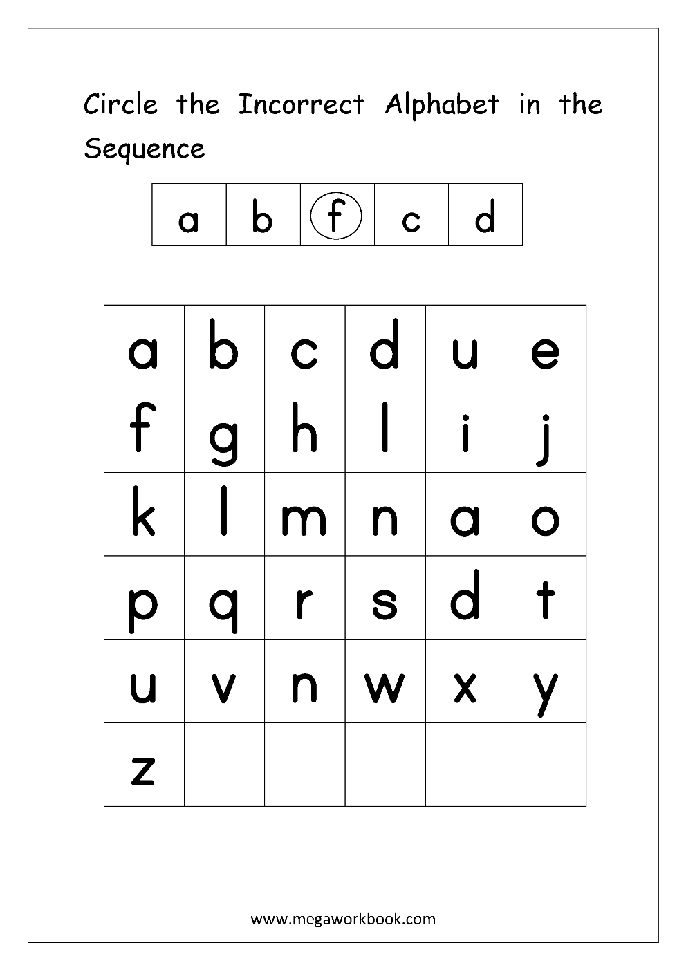 Free English Worksheets - Alphabetical Sequence - Alphabetical Order