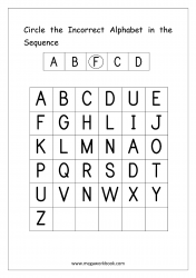 Alphabet Ordering Worksheet - Circle Incorrect In The Sequence