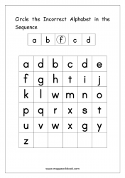 Alphabet Ordering Worksheet - Circle Incorrect In The Sequence
