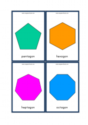 Shapes Flashcards - Kindergarten Printables - Pentagon, Hexagon, Heptagon, Octagon